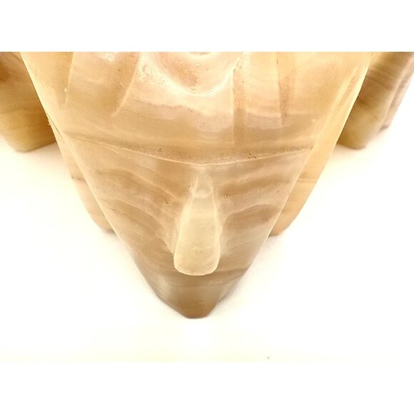 Vintage Onyx Aztec Calendar Carved Ashtray Marble Mexico Mid Century Decor Heavy - Picture 7 of 13